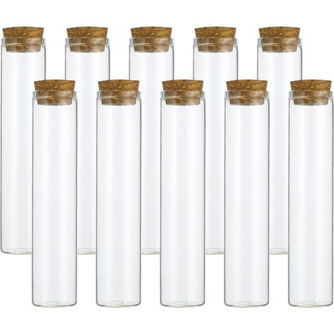 PATIKIL 25ml Reagenzgläser 25 Stück 3,15x0,87 Zoll klare Glasflache Unterseite Reagenzglasbehälter mit Korkenstopfen für Perlen Süßigkeiten Badesalz wissenschaftliche Experimente