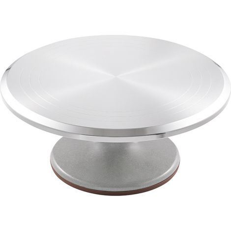 Plateau tournant à gâteaux - Support à gâteaux rotatif en aluminium de 30 cm, support professionnel pour la décoration de gâteaux, idéal pour les pâtissiers, les anniversaires et les idées cadeaux. (1/4)