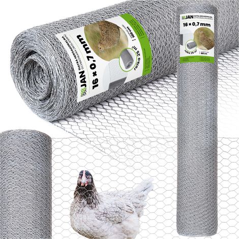 Filet d'élevage galvanisé Izola Volières 16x0,7 mm Cages hauteur 100 cm 25 m²