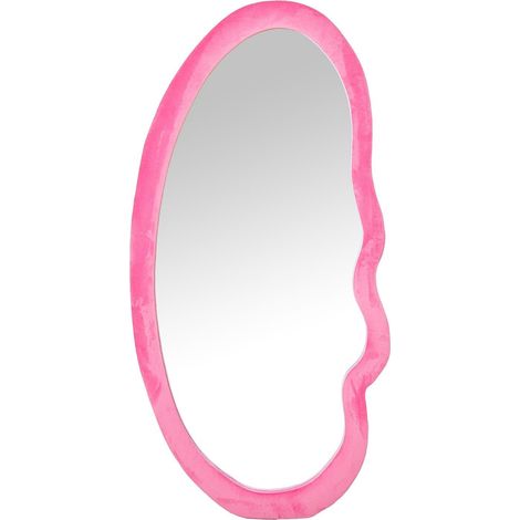 Miroir sur Pied en Forme de Bois MDF et Velours Rose 50 x 3,5 x 100 cm (1/5)