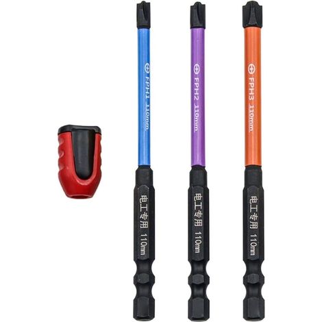 Magnetic Screwdriver Bit Set, Electric Phillips Screwdriver for Switch, Circuit Breakers, Pneumatic Switches, Socket (110mm) (1/5)