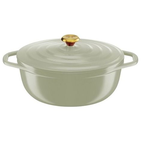 Cocotte Tefal Tefal Cocotte AIR SOFT LIGHT Green Lichen ovale 30x23cm en fonte d''aluminium induction E2668925 (1/5)