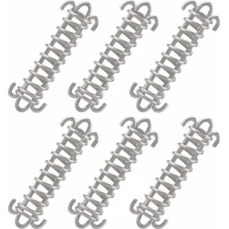 6pcs Tente Corde Résistante, Boucle Corde Ressort en Acier Inoxydable, pour Bâche, Tente, Grille Métallique (1/4)