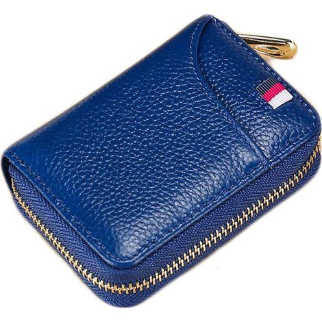 RFID-blockierendes Leder-Kartenetui (blau)