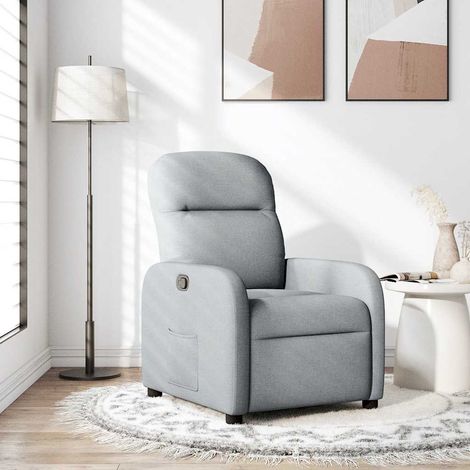 Sillón reclinable de tela gris claro vidaXL (1/5)