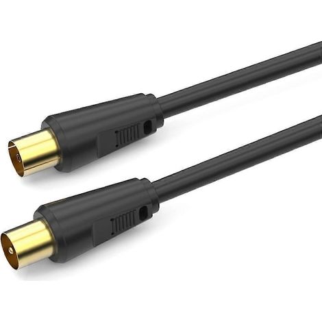 Câble Coaxial d'antenne aérienne Rf Tv mâle à femelle 75ohm 9.5mm Rg6, Double blindage plaqué or (1/5)