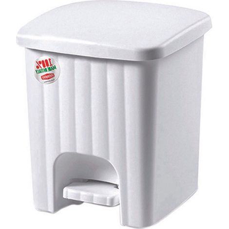 Pattumiera a pedale mini quadra lt.4,5 - cm.20,5x20,5x23,5h. colore bianco