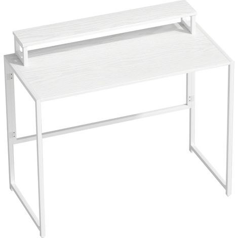 Escritorio plegable blanco 100 x 48 x 87,5 cm con soporte para monitor (1/5)