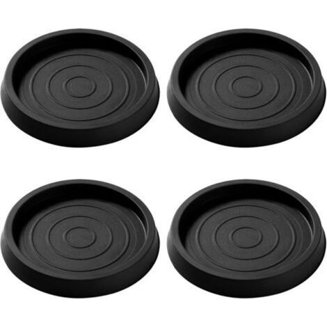 Pièces 6.4cm Patin Rond Antidérapant en Caoutchouc, Bed Sofa Wheel Anti-Slip Pad, Pied en Caoutchouc Pad, pour Lit Armoire Canapé Chaise Table, Noir (1/5)