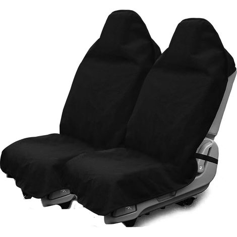 Housse De Siège Auto - Lot De 2 - Microfibre Imperméable - Antidérapante - Pour Sport Et Plage - Noir - 75x142,2cm (1/5)