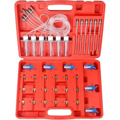 Kit complet 24 adaptateurs test injecteur diesel 6 cylindres, outil professionnel contrôle fuite et pression rampe commune (1/4)