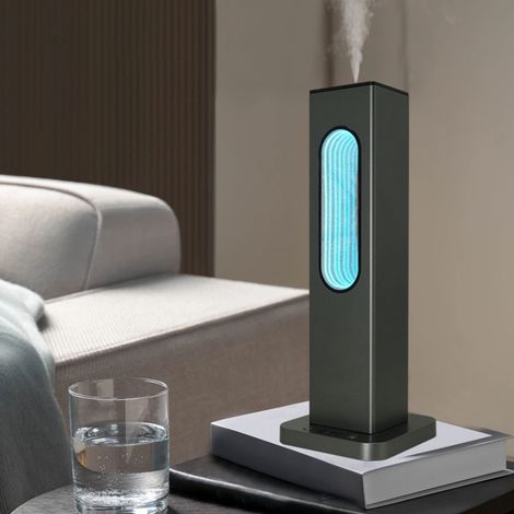 Diffusore di profumo senza acqua con controllo tramite app, in lega di alluminio, per ambienti da 100 a 200㎡, con effetto luce prisma. (1/4)