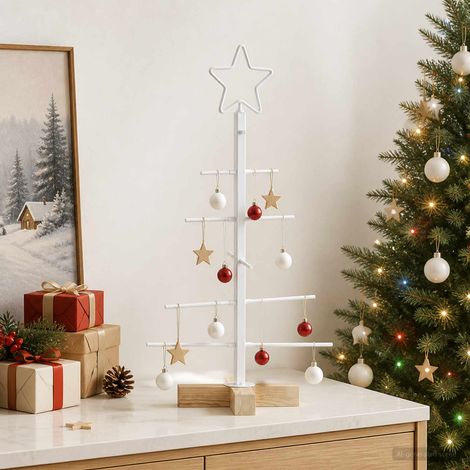 vidaXL Albero di Natale in metallo con supporto KUOPIO 60 cm Acciaio (1/5)