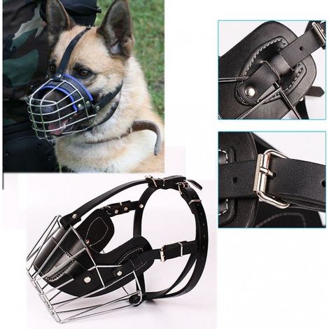 Trade Shop - Bozal Talla L/xl Metal Perros Grandes Ajustable Para Acicalamiento Antiladridos Seguridad Mordeduras - (1/2)