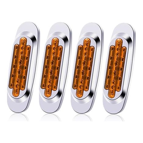 LEDs Feux de Gabarit Remorque 24V Ambre 6.4" Feux de Position Latéraux Feu Latéral Ampoule avec Lunette Voiture Véhicule Camion Remorque Caravane (1/5)