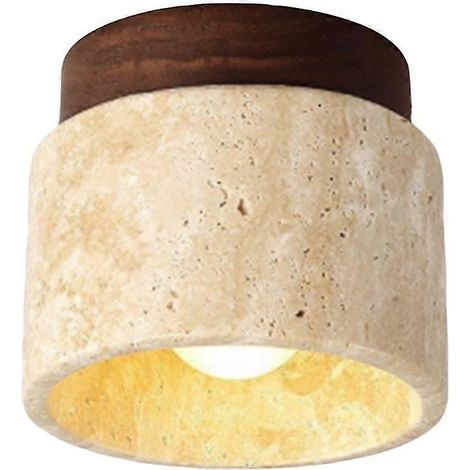Plafonnier en bois de style japonais wabi-sabi, E27, trois couleurs, à intensité variable, pour cuisine, couloir, salon (1/5)