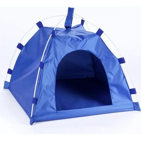 - Tente d'extérieur - Pliable - Imperméable - Tente pour animaux - Tente pour chat - Tente pour chiot - 40 x 40 cm - Bleue (1/2)