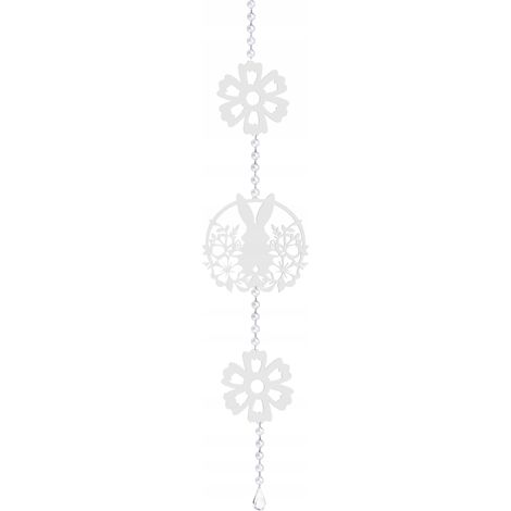 Ghirlanda decorativa con ciondoli a forma di coniglietto per Pasqua, ideale per decorare le finestre.