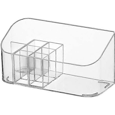 Organisateur de comptoir cosmétique, boîte de rangement transparente pour maquillage de bureau, 20 x 8,6 x 10,2 cm (1/5)