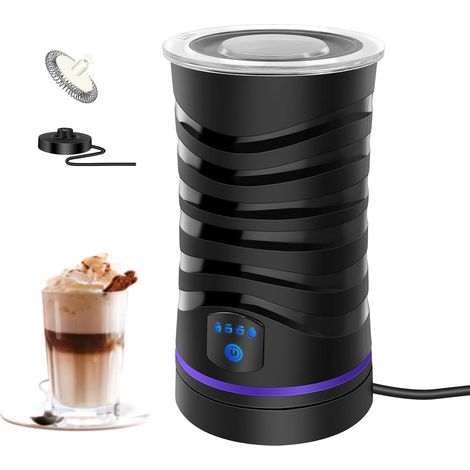 Mousseur à lait, mousseur à lait électrique quatre en un / mousseur à lait chaud et froid / machine à vapeur automatique de lait, fonctionnement silencieux, adapté au café, cappuccino, noir (1/5)