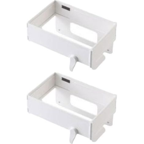 Porte-Sac Déchets Cuisine 2pcs Plastique pour robuste Porte-Sac(White) Installation perçage, protège les meubles, fixation sécurisée, pour idéal pour placards, montage rapide (1/5)
