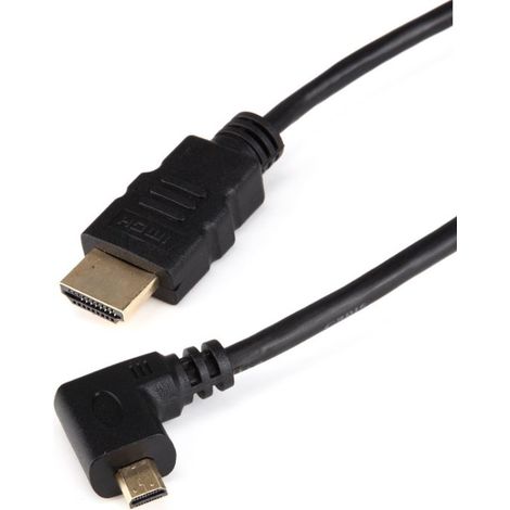 Câble Micro HDMI - HDMI - Coude à 90° - Version 1.4 (4K 30 Hz) - 1 mètre
