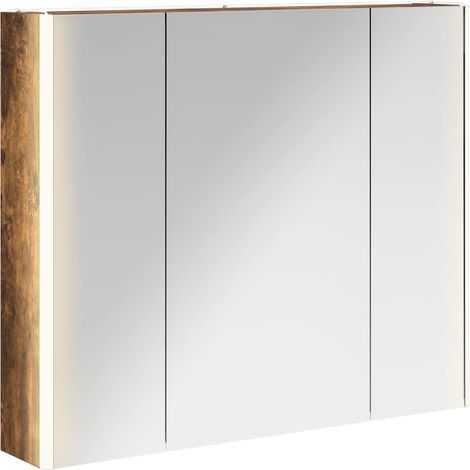 Maison Exclusive - Badezimmerspiegelschrank Geräucherte Eiche 83,