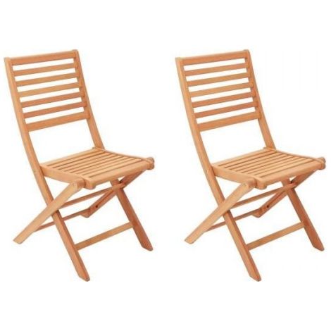 Lot de 2 chaises de jardin pliantes en Acacia FSC - 57 x 46,5 x 90 cm (1/5)