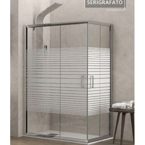 Parois de douche sérigraphiées NEW FLORA 100 H. 180 cm-- (1/3)