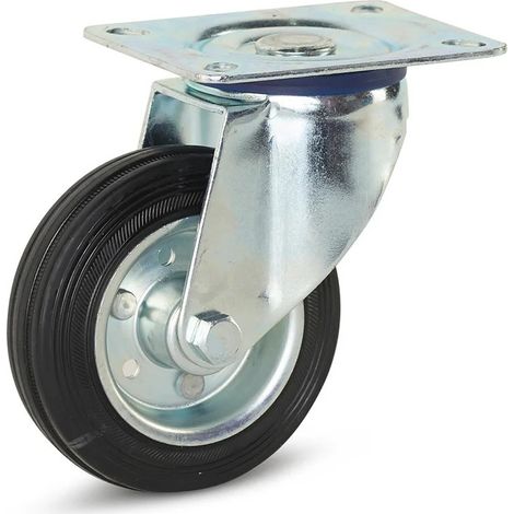 Roulette pivotante freinée - MESO - Chariot - Platine - 100mm - 100kg