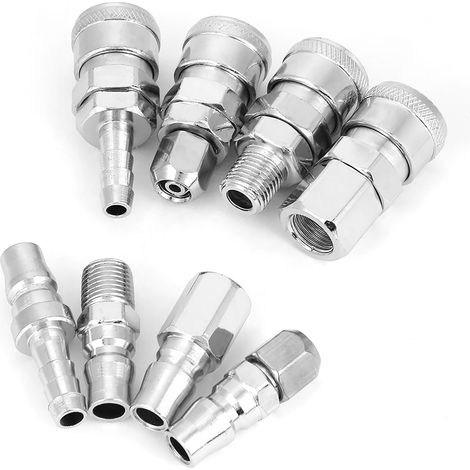 Stück 1/4"-Schnellkupplungen für Druckluftschläuche, Steckerverbinder für Kompressorschläuche (1/5)