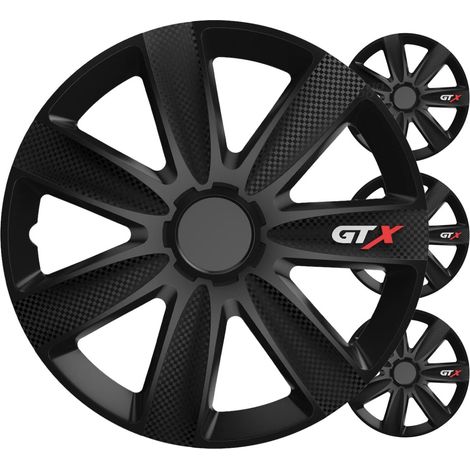 Set di 4 copricerchi per auto GTX in carbonio nero da 14 pollici, colore BOX (1/4)