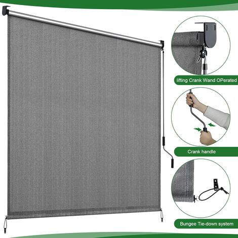 1 Stück Vertikalmarkise, Vertikaljalousie, HDPE-Balkonmarkise (120 x 180 cm, Grau)