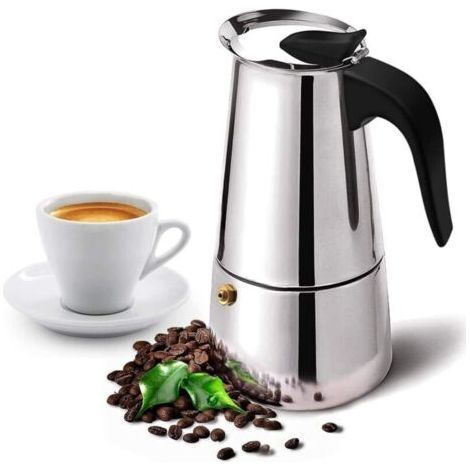Coffee Maker, Stainless Steel Mocha Coffee Maker, Italian Coffee Maker, 6 Cup/10 Oz, Stovetop Espresso Maker for Cappuccino or Latte (1/4)