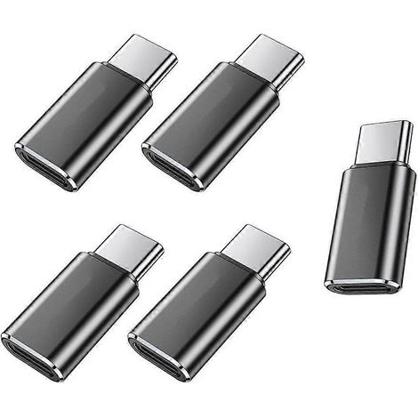 Adaptateurs Lightning vers USB-C (lot de 5) pour iPhone 15/16 Plus avec commutateurs.
