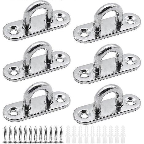 Pièces de plaques à œillets, plaques de recouvrement en acier inoxydable, plaques de fixation robustes de 5 mm pour crochets muraux (1/5)