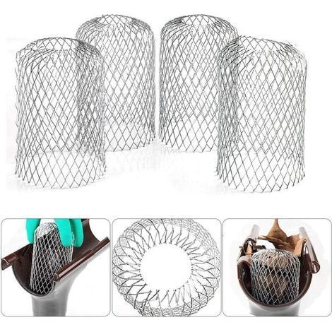 4PCS Filtres de Gouttière en Aluminium Gardes de Gouttière en Métal Protections de Gouttière Extensible Crépine de Feuilles Protections de Tuyau de Descente pour Maison Avant-toit Fossé (1/5)