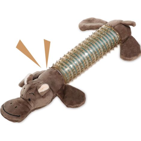 MINKUROW Giocattoli Per Cani Di Peluche, Giocattoli Per Cani Cigolanti - Corpo In Gomma Indistruttibile Per Cuccioli Di Cani Di Piccola Taglia Marrone