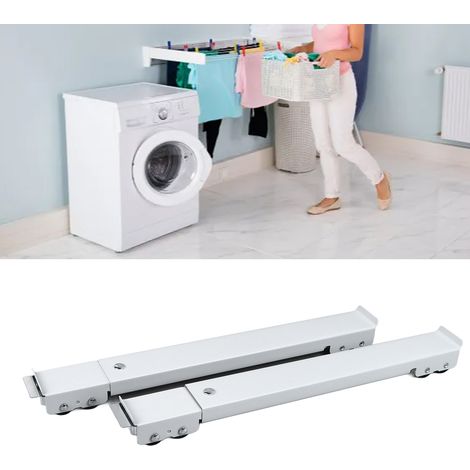Socle pour machine à laver, support pour machine à laver, version améliorée avec 16 roues et freins (1/5)