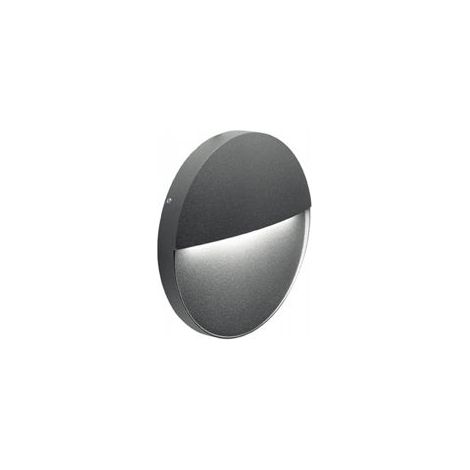 Segnapasso Moderno Geo Round Alluminio Grafite 6W Led 4000K (1/2)