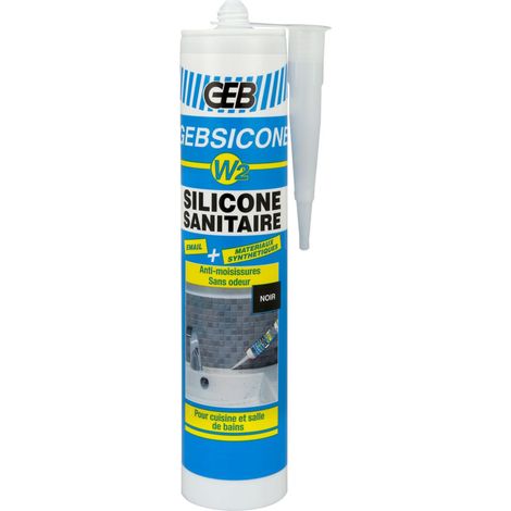 mastic 100% silicone étanchéité - gebsicone w2 - cartouche de 280ml - gris - geb 890522 (1/3)