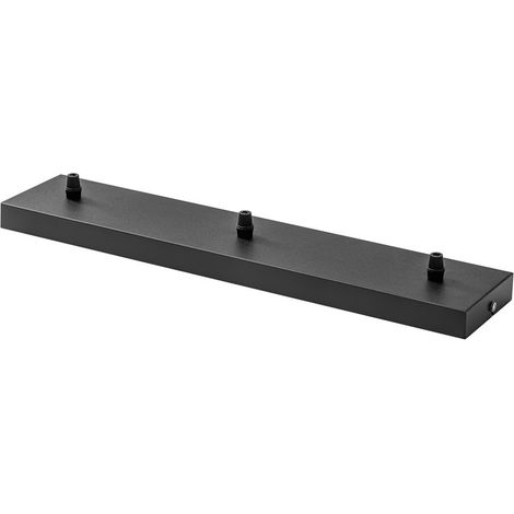 Rosone Rettangolare Per Serie Flash Flip Flute In Metallo Nero Satinato 3 Fori