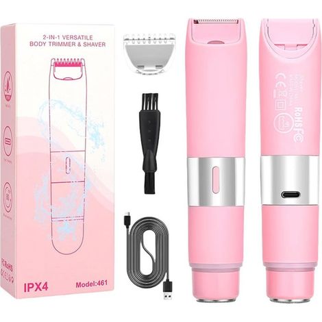 Petit rasoir lavable pour femme, rechargeable, texturé en ABS, outil d\'épilation efficace pour le visage et le corps, rose (1/4)