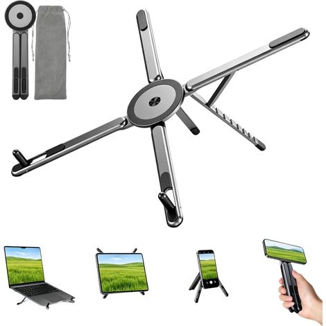 Supporto per laptop regolabile in altezza, supporto da scrivania portatile in alluminio, compatibile con MacBook e altri laptop. (1/5)