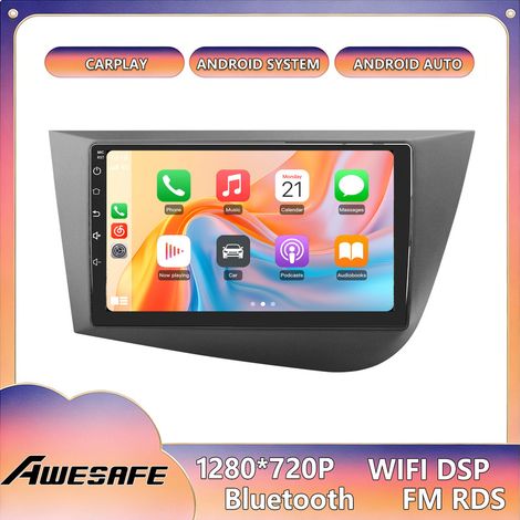 AWESAFE Autoradio Android 13 für Seat Leon 2 MK2 (2005-2012) 2GB+32GB 9'' Touchscreen mit CarPlay GPS Bluetooth Android Auto
