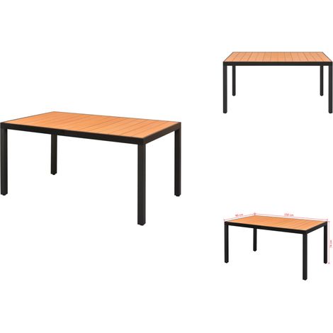 Gartentisch Braun 150x90x74 cm Aluminium und WPC - Gartentisch - Aluminiumtisch - WPC Tisch - Terrassenmöbel - Gartenmöbelset (1/3)