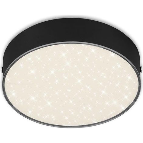 Plafonnier LED avec décor étoilé, plafonnier LED sans cadre, LED en saillie, température de couleur blanc neutre, Ø157 mm, noir (1/5)