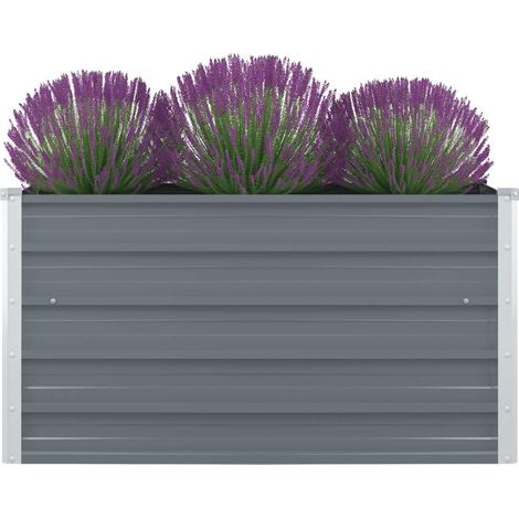 Hochbeet 100 x 100 x 45 cm Verzinkter Stahl Grau
