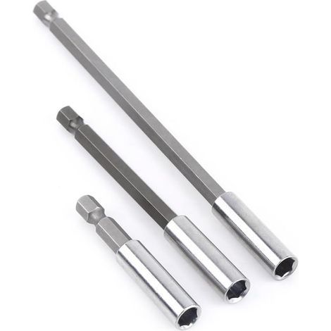 Set mit 3 Sechskantbohrern, magnetischer Schraubendreherhalter, 1/4 Zoll, Verlängerung 60 mm/100 mm/150 mm (1/5)