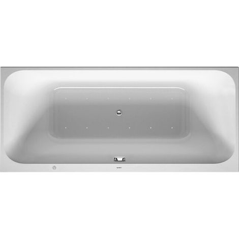 Baignoire Bain à remous rectangulaire HAPPY D.2 180 l 180x80 blanc, 2 dossiers Air-Syst